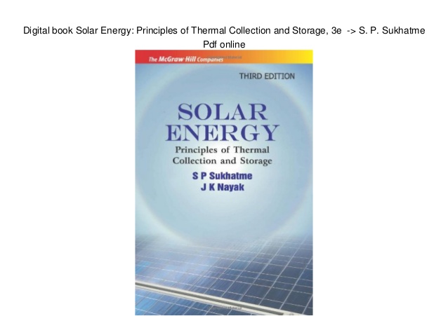 solar energy by s p sukhatme pdf to doc
